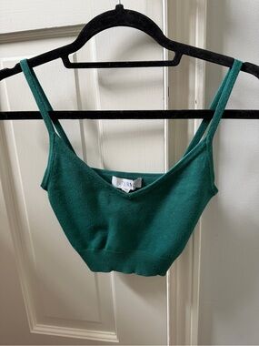 INTERMIX Emerald Green Knit Crop Tank